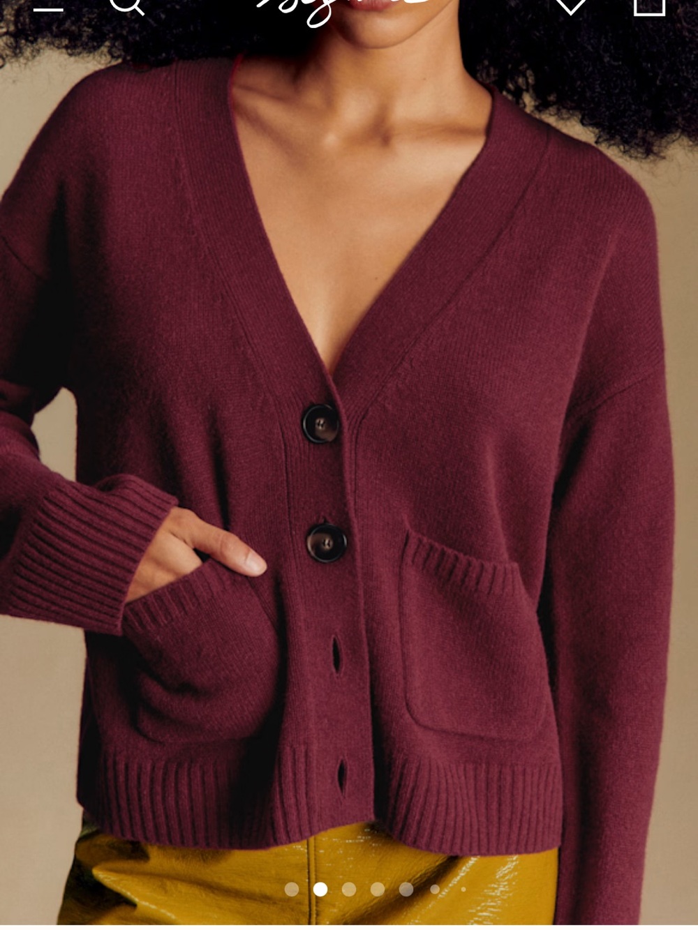 Sezane Jady Burgundy Cardigan